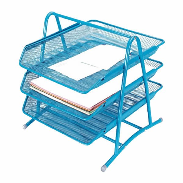 Inox 3912 3 lü File Turkuaz Metal Evrak Rafı