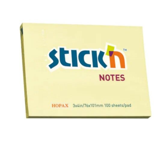 Gıpta Stickn 76x101 100 Yaprak Pastel Sarı Yapışkanlı Not Kağıdı
